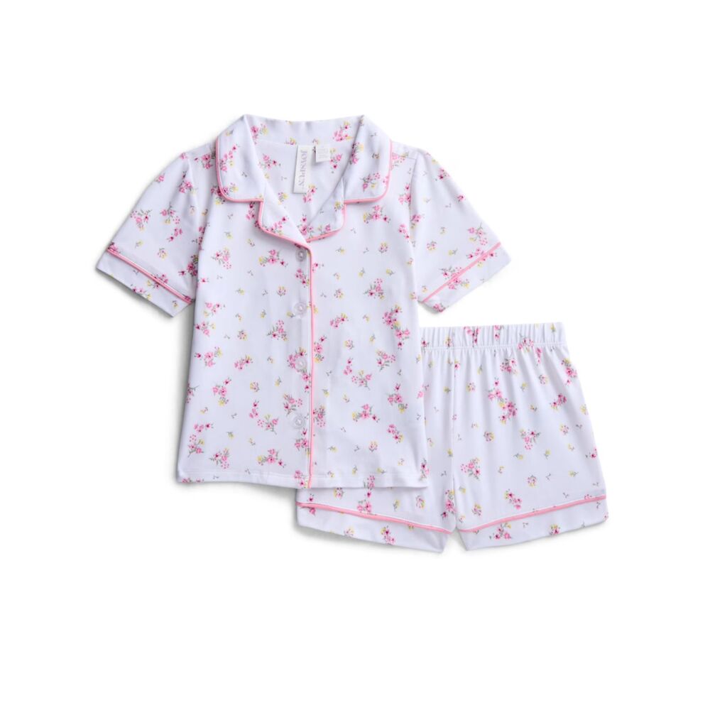 Joyspun Toddler Girls Notch Collar Pajama Set, 2-Piece